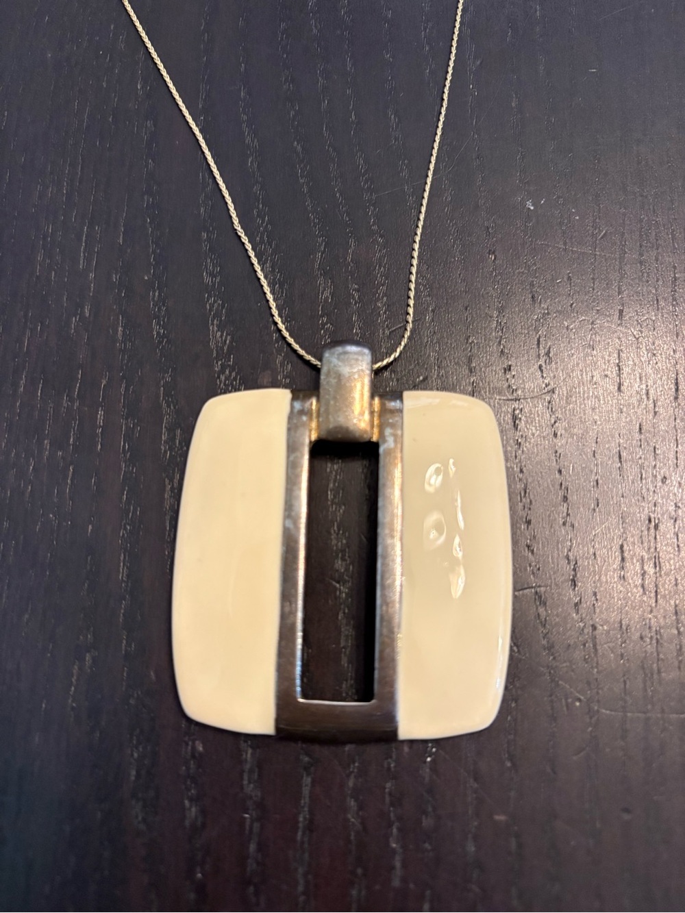 Vintage Cream and Gold Statement Pendant Necklace - Picture 2 of 4